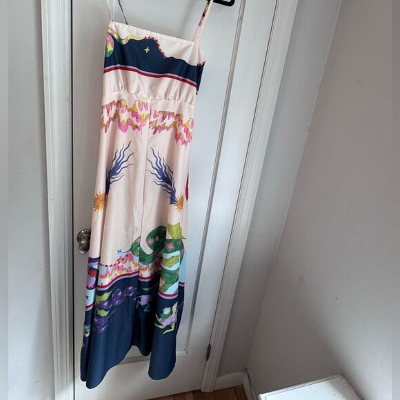 🌟 Alemais Inspired Seeker Print Dress – Whimsical Mythical Motif + Smocked Back - Picture 1 of 6